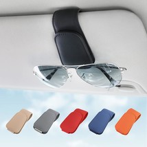 Sunglass Holder for Car Visor Sunglasses Clip Magnetic Leather Glasses Eyeglass  - £11.22 GBP