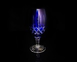 Ajka Arabella Cobalt Blue  Cut To Clear Crystal Iced Tea Glasses Goblets 8” - £99.36 GBP