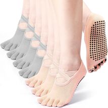 7 Pairs Soft Fabric Full Toe Non-Slip Yoga Socks - Ideal for Active Women - $35.59