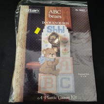 Vintage NOS Needlecraft Plastic Canvas ABC Bears Door Knob Sign Kit Tita... - £8.49 GBP