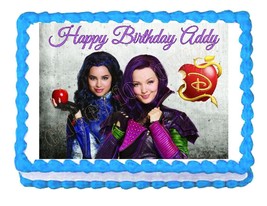 Disney Descendants Mal and Evie Edible Cake Image Cake Topper - $9.99+