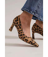 Beast Fashion Faux Suede Leopard Point Toe Pumps - $61.49