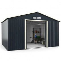11 x 8 Feet Metal Storage Shed for Garden and Tools with 2 Lockable Slid... - £1,056.82 GBP