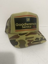 Vintage Goodwrench Service Hat Earnhardt Trucker Hat Adjustable Camo NASCAR Cap - £13.82 GBP