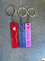 Big sis, little sis , middle sis key chain key holder key ring - $15.90