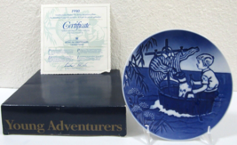 1990 Royal Copenhagen Young Adventurers Plate The Little Viking Box COA Brochure - £11.10 GBP