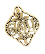 Vintage Christmas Metal Trivet JOY Mistletoe Holly Wall Hanging Flaws 8” - $239.89 MXN