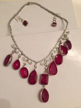 Rare Fabulous Multi drop &amp; 260+ carat Ruby SS necklace &amp; any free ruby earrings - £7,762.60 GBP