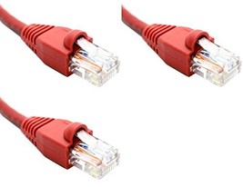 Ultra Spec Cables Pack of 3 - Red 1FT Cat6 Ethernet Network Cable LAN In... - £16.44 GBP