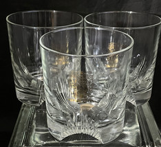 Chivas Regal Whiskey Glass Lot of 3 Glasses 3-1/2&quot; Gold Crest Encrusted - £22.38 GBP