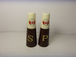Canada Souvenir Plastic Salt &amp; Pepper Shakers Vintage Hong Kong Unused - £11.72 GBP