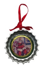 Coca Cola Bottle Lid Christmas Tree Ornament Santa Claus and Coke 3 Inch - £7.96 GBP