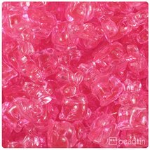 BeadTin Pink Transparent 24mm Bunny Rabbit Plastic Pony Beads (24pcs) - $2.39