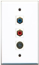 RiteAV - 1 Port RCA Red and 1 Port RCA Blue and 1 Port S-Video Wall Plate - £8.43 GBP