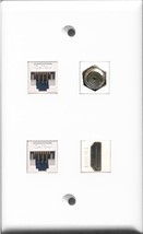RiteAV - 1 Port HDMI and 1 Port Coax Cable TV- F-Type 2 Port Cat5e Ether... - $12.83