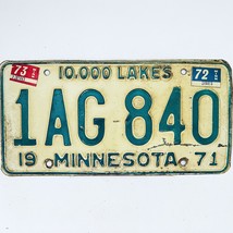 1973 United States Minnesota Lakes Passenger License Plate 1AG 840 - £14.05 GBP