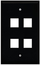 RiteAV Black 4 Port Blank Wall Plate - Flat - £7.69 GBP