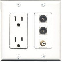 RiteAV - 15 Amp Power Outlet 1 Port RCA White 2 Port Toslink Decorative ... - $14.93