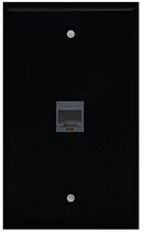 RiteAV Rj11/12 Phone Black Wall Plate 1 Gang Flat Black - £7.08 GBP