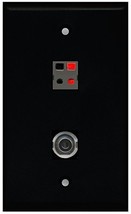 RiteAV - Black 1 Port 3.5mm 1 Port Speaker Wall Plate - $9.07