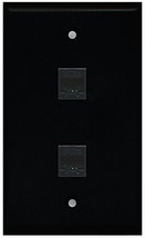 RiteAV - Black 2 Port Cat5e Ethernet Black Wall Plate - £7.16 GBP