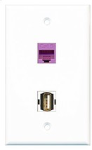 RiteAV - 1 Port USB A-A 1 Port Cat6 Ethernet Purple Wall Plate - Bracket Include - $9.07