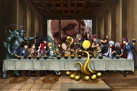 The Last Supper Anime Tribute Poster | Framed | One Punch Man Naruto | N... - £15.92 GBP
