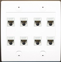 RiteAV 8 Port Flat Dual 2 Gang Ethernet Cat5e RJ45 Network Wall Plate - ... - $31.49