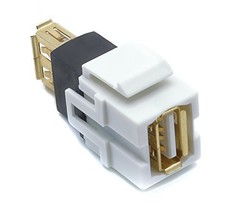 RiteAV White USB 2.0 Keystone Jack A-A Female to Female - $3.49+
