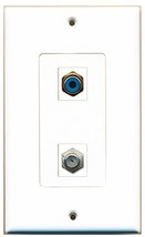 RiteAV - 1 Port RCA Blue 1 Port Coax Decorative Type Wall Plate - Bracke... - £7.20 GBP