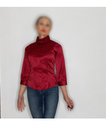 Cavalli Red Button Up Blouse 3/4 Sleeve Career Blouse - €161,76 EUR