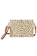 Multi Color Straw Clutch &amp; Crossbody Bag (Beige) - €17,28 EUR