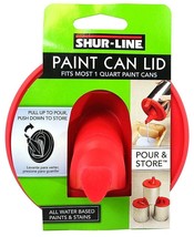 1 Quart Paint Can Lid w/ Store &amp; Pour Spout Red Silicone Sure SHUR-LINE 2007064 - £22.71 GBP