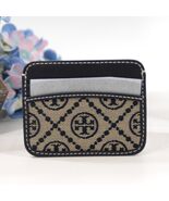 Tory Burch Navy T Monogram Jacquard Logo Card Case Mini Wallet NWT - $138.11