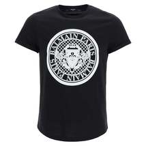 Men&#39;s Logo T-shirt with flock medallion logo VH1EF010B030 - $471.00