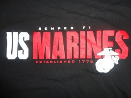 Black US Marines Sempi Fi T Shirt Adult M Free US Shipping - $18.01