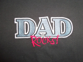&quot;Dad Rocks!&quot; Father&#39;s Day Birthday Black Graphic Print T Shirt - XL - £17.42 GBP