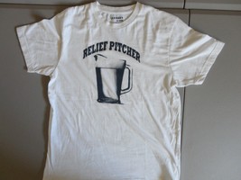 White &quot;Relief Pitcher&quot; Beer Party GAG T Shirt Adult M Free US Shipping - £12.80 GBP