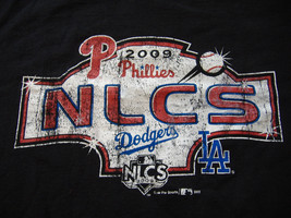 MLB 2009 NLCS Philadelphia Phillies Los Angeles Dodgers Black Graphic Sh... - £14.91 GBP