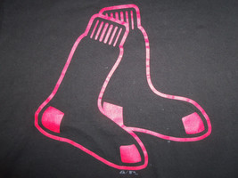 MLB Boston Red Sox Baseball Logo Outline Black Graphic T-Shirt - M - £13.50 GBP