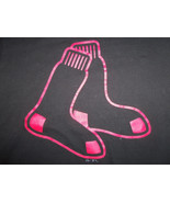 MLB Boston Red Sox Baseball Logo Outline Black Graphic T-Shirt - M - £13.60 GBP