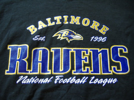 NFL Baltimore Ravens Est. 1996 Logo Black Graphic Print T-Shirt - XXL - $17.17