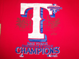 Texas Rangers 2011 Champions MLB Baseball Team Red  T Shirt M Free US Sh... - £12.24 GBP