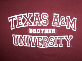 NCAA Texas A&amp;M University &quot;Brother&quot; Burgundy Graphic Print T Shirt XL - £12.35 GBP