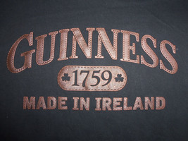 Guinness Irish Beer &quot;Made In Ireland&quot; Black Graphic Print T Shirt - M - £13.48 GBP