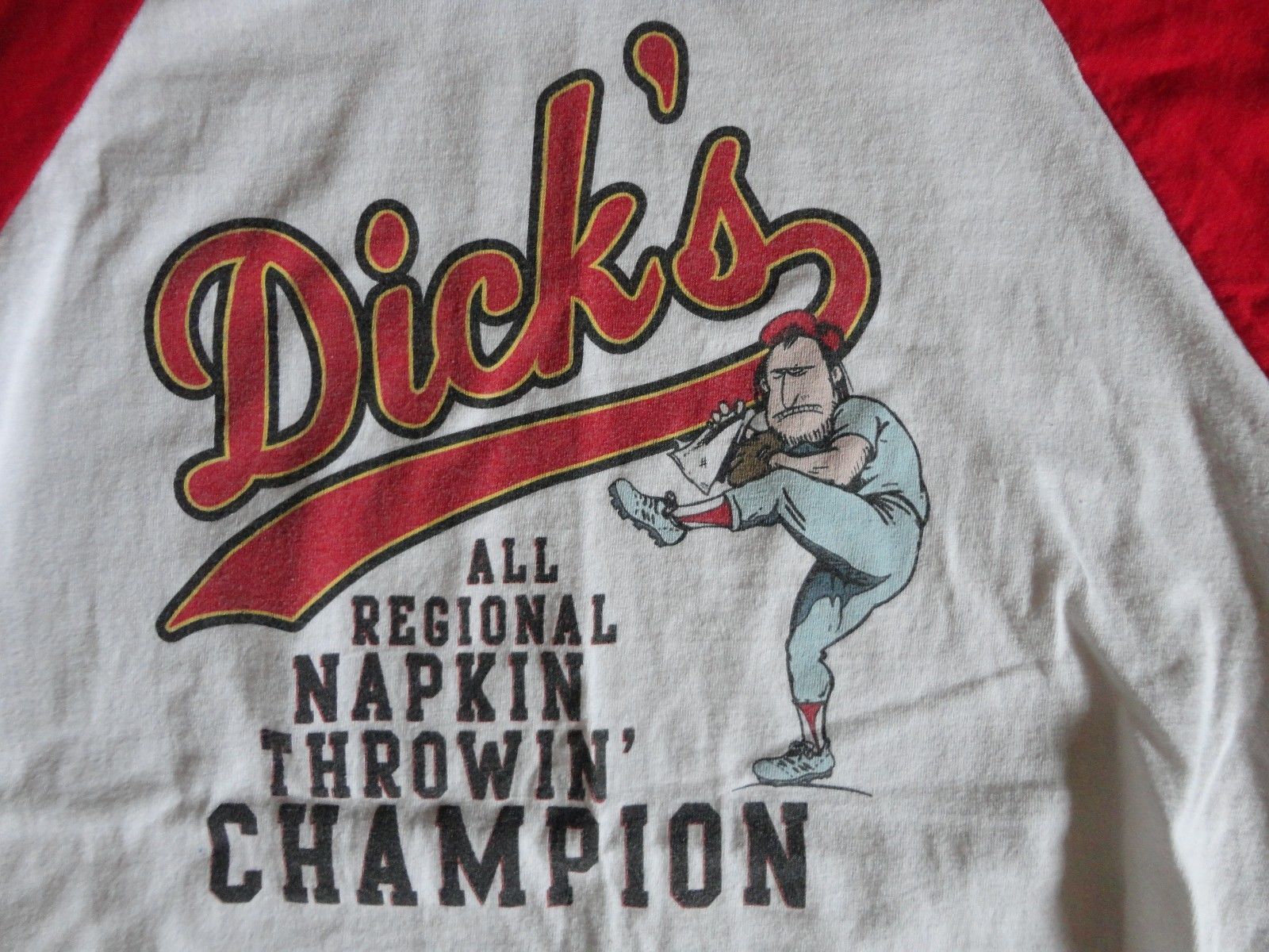 Dick's All Regional Napkin Throwin' Champion White Longsleeve T Shirt Adult L - $17.65