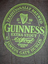 Guinness Traditionally Brewed Extra Stout Gray T Shirt XL Free US Shipping - £16.99 GBP