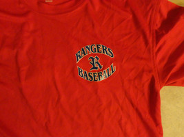 Texas Rangers Red Polyester Mlb  Official Issue T Shirt Nice Youth L Free Us Shp - £11.10 GBP