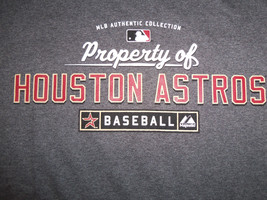 MLB Houston Astros Baseball &#39;Property Of&#39; Gray 50/50 Graphic Print T Shirt - S - £13.45 GBP
