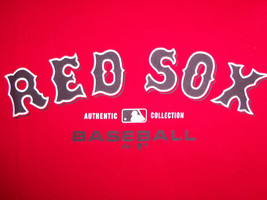 Vintage 90&#39;s Authentic MLB Boston Red Sox Baseball Team Logo Red TShirt Adult L - £18.68 GBP